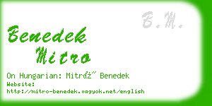 benedek mitro business card